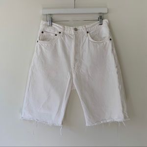 Agolde White 90s Mid-Rise Loose Jean Shorts